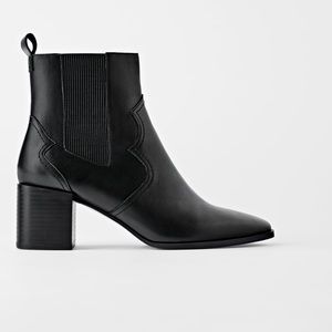 ZARA HEELED COWBOY DETAIL ANKLE BOOTS/BOOTIES 8